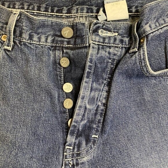 Vintage Calvin Klein Wide Leg Button Fly Jeans - Picture 5 of 11